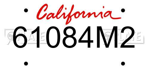 61084M2 California License Plate
