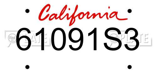 61091S3 California License Plate