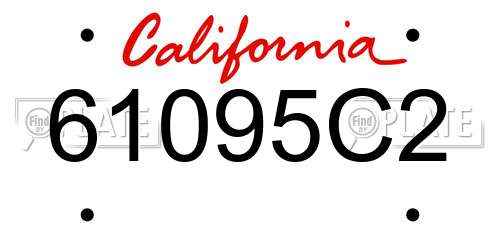 61095C2 California License Plate