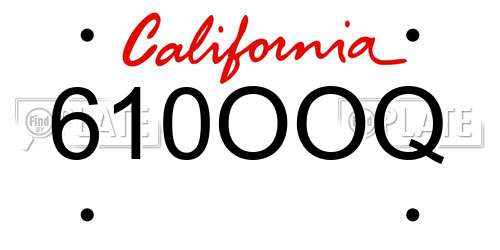610OOQ California License Plate