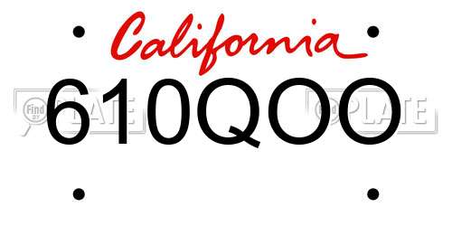 610QOO California License Plate