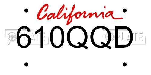 610QQD California License Plate