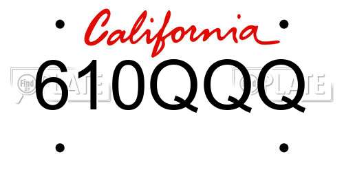 610QQQ California License Plate