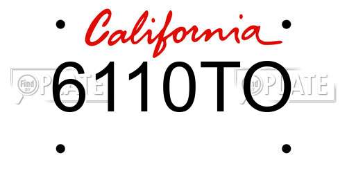 6110TO California License Plate