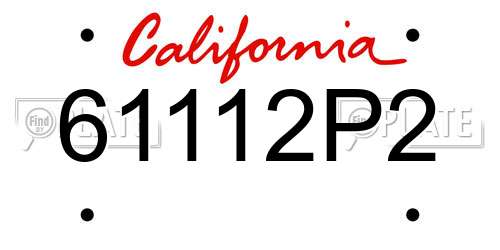 61112P2 California License Plate