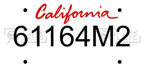 61164M2 California License Plate