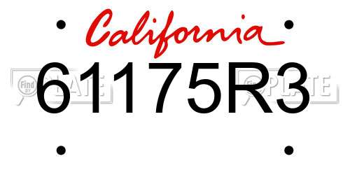 61175R3 California License Plate