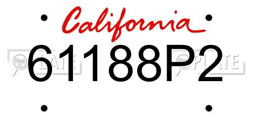61188P2 California License Plate