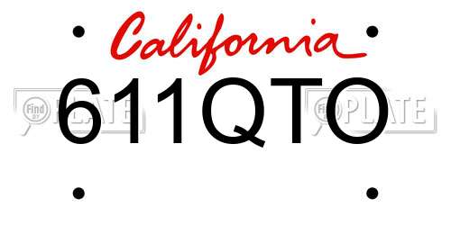 611QTO California License Plate