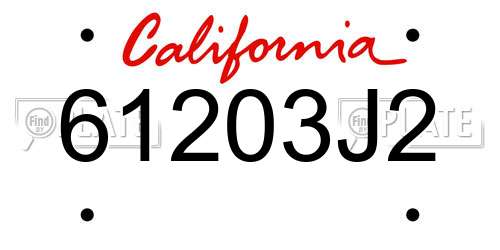 61203J2 California License Plate
