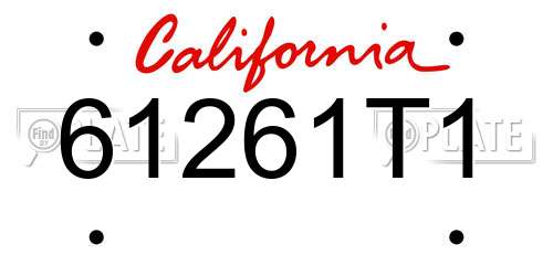 61261T1 California License Plate