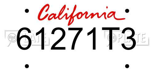 61271T3 California License Plate