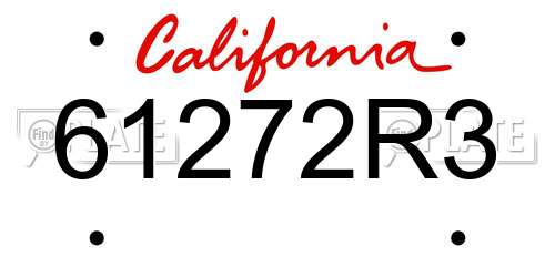 61272R3 California License Plate