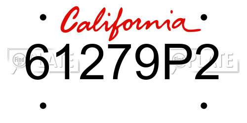 61279P2 California License Plate