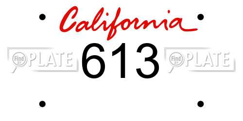 613 California License Plate