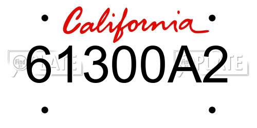 61300A2 California License Plate