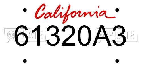 61320A3 California License Plate