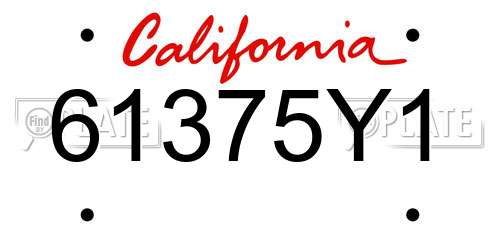 61375Y1 California License Plate