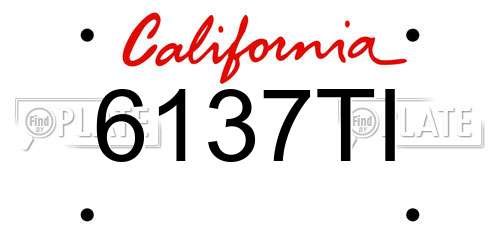 6137TI California License Plate