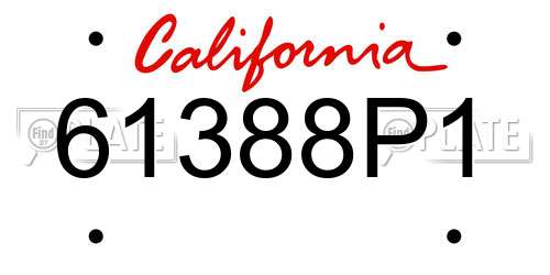 61388P1 California License Plate