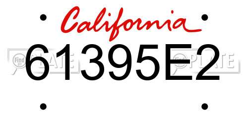 61395E2 California License Plate