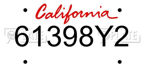 61398Y2 California License Plate