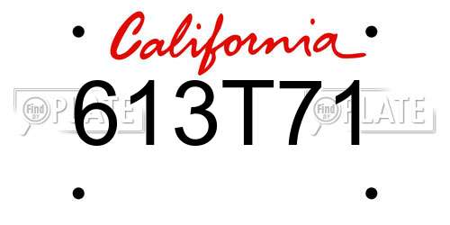 613T71 California License Plate