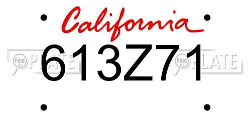 613Z71 California License Plate