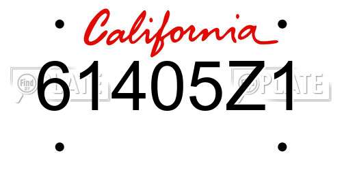 61405Z1 California License Plate
