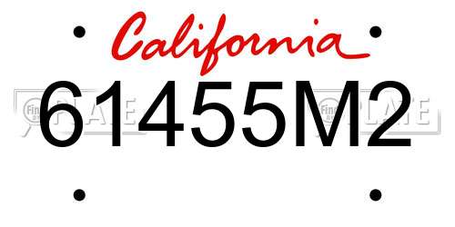 61455M2 California License Plate