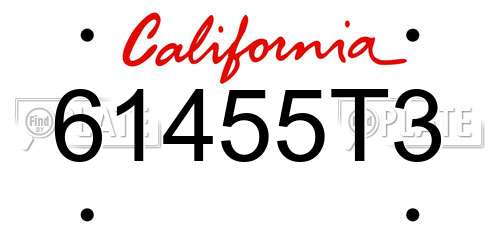 61455T3 California License Plate