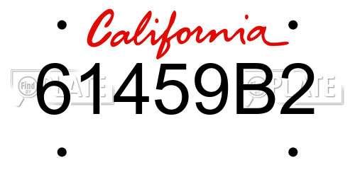 61459B2 California License Plate