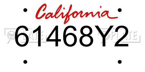 61468Y2 California License Plate