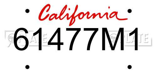 61477M1 California License Plate