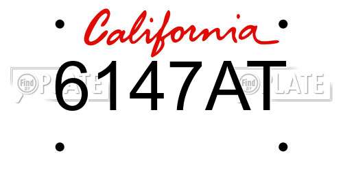 6147AT California License Plate