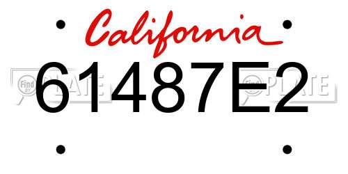 61487E2 California License Plate