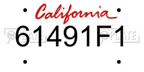 61491F1 California License Plate