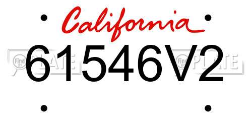 61546V2 California License Plate