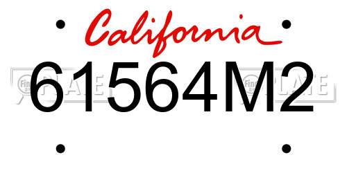 61564M2 California License Plate