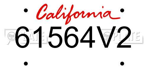 61564V2 California License Plate