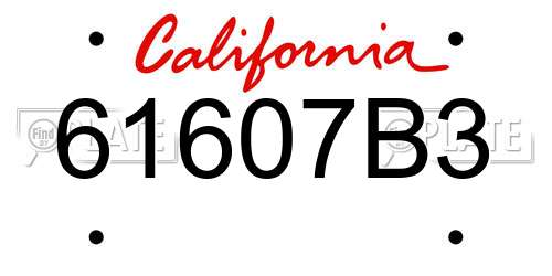 61607B3 California License Plate