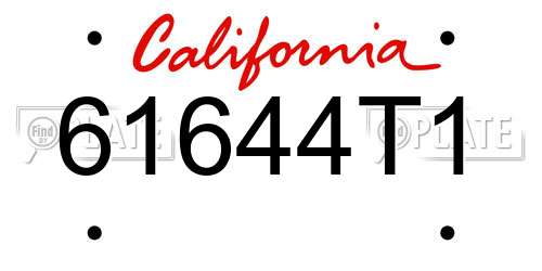 61644T1 California License Plate
