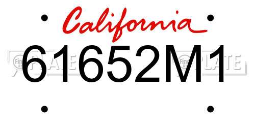 61652M1 California License Plate