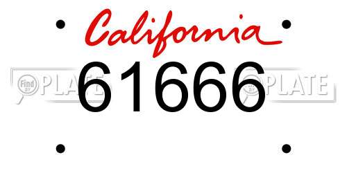 61666 California License Plate