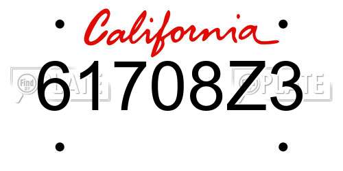61708Z3 California License Plate