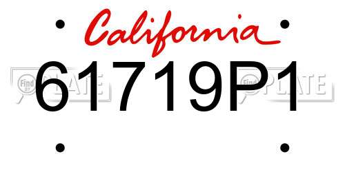 61719P1 California License Plate