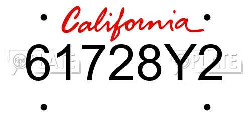 61728Y2 California License Plate