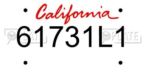 61731L1 California License Plate