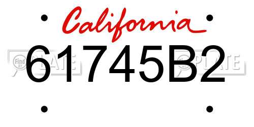 61745B2 California License Plate