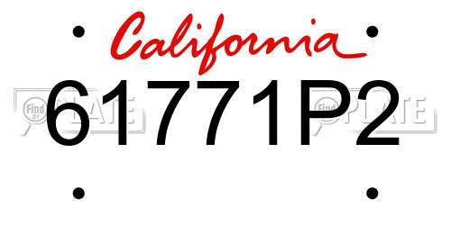 61771P2 California License Plate
